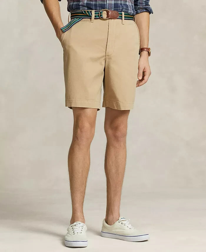 Polo Ralph Lauren 8-Inch Relaxed Fit Chino Shorts Men's 38 Sandsurf Button Zip - Picture 1 of 17