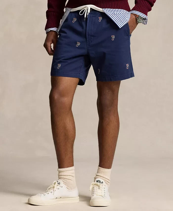 Polo Ralph Lauren 6-Inch Polo Prepster P-Wing Shorts Mens XL Navy Button Closure - Picture 1 of 18