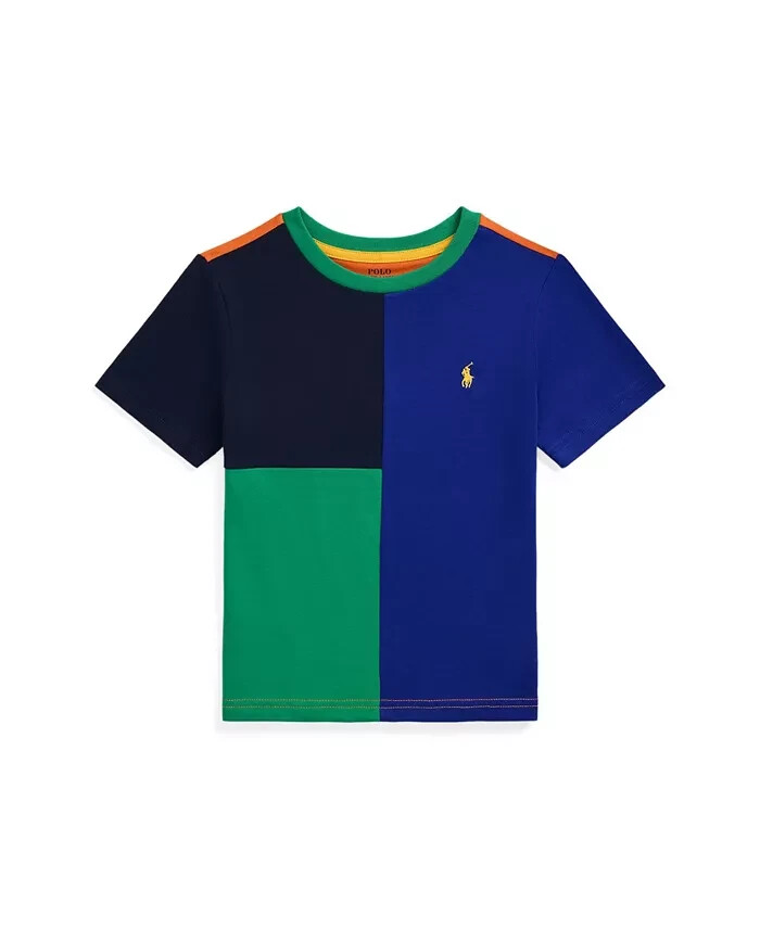 Polo Ralph Lauren Color-Blocked Jersey Tee Boys' 6 Multi Crew Neck Short Sleeve - Picture 1 of 14