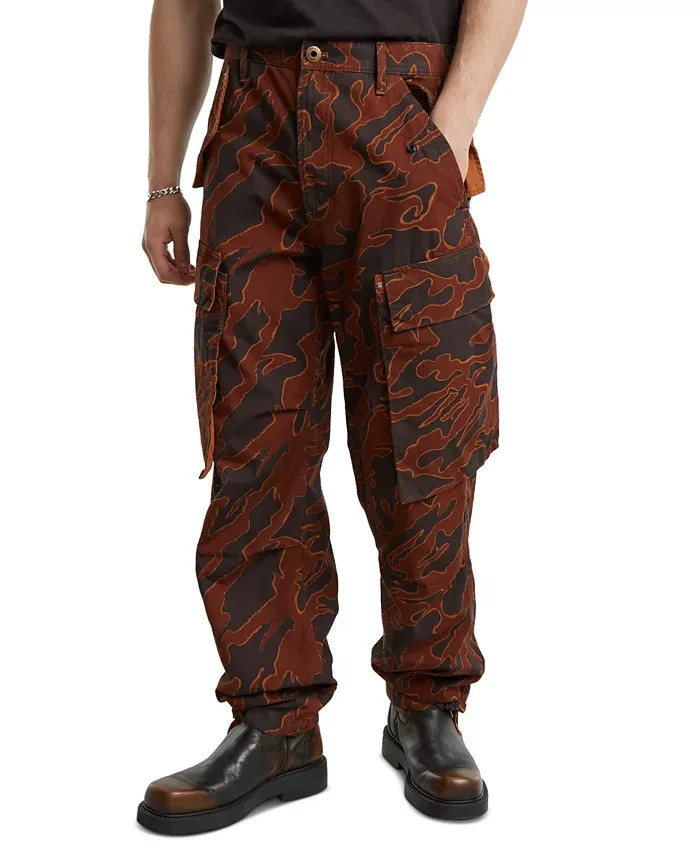 G-Star Raw Printed Straight-Fit Cargo Pants Men's 33/32 Rodeo Island Button Zip - Picture 1 of 18