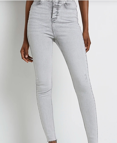 Straight Leg Raw Hem Light Gray Womens Sz 12 New Nwt N58