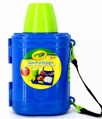 Crayola Lunch-a-licious Lunchbox*inc Drink/snack Cup/strap*BPA Free*BNWT