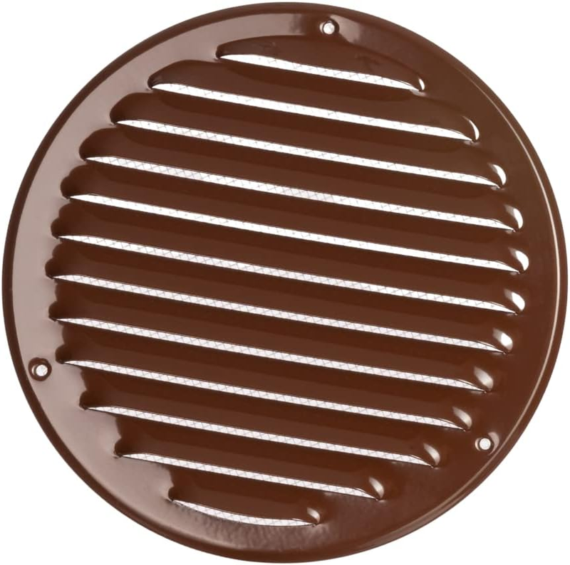 Brown Round Metal Air Vent Grille Cover with Insect Mesh Ø 160mm / 6