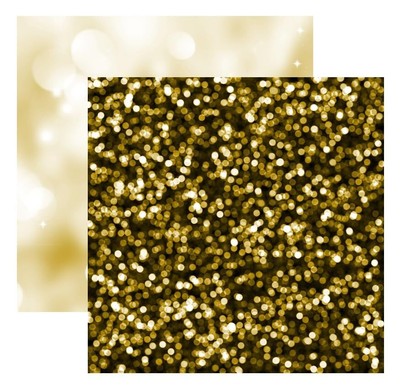 Black and Gold Bokeh 12X12 Scrapbook Paper - 5 sheets