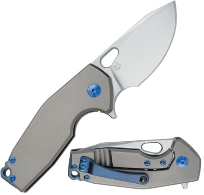Fox VOX Suru Folding Knife 2.38'' Bohler N690 Steel Blade Finish Titanium Handle