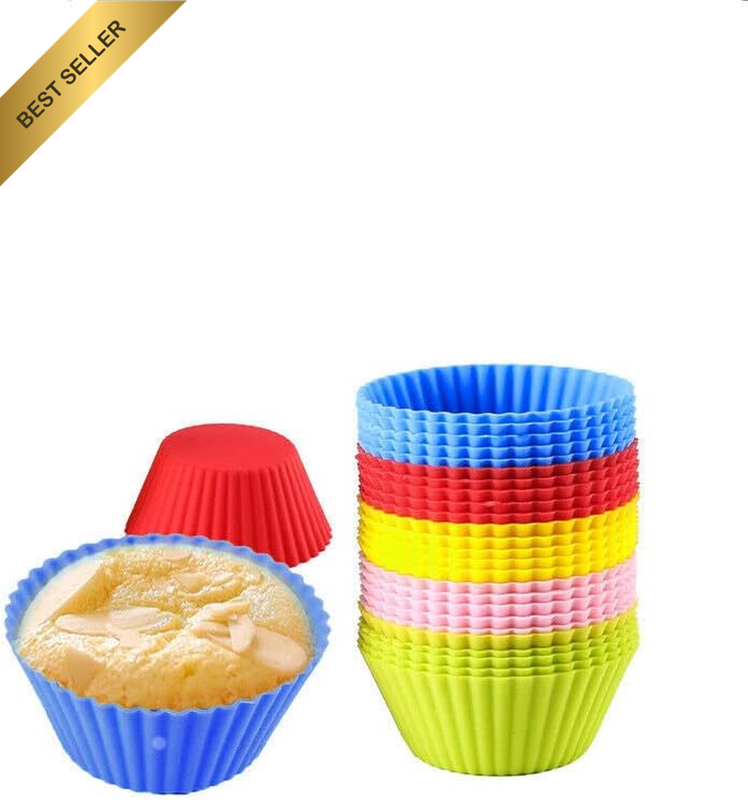 20X round Cup Cake Silicone Baking Mould Cupcake Case DIY Bake Mold Muffin, 2.76