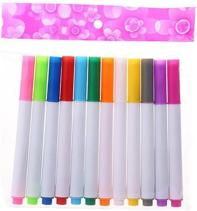 Dry Erase Markers for Kids,4 inches Low Odor Fine Whiteboard Markers 12 Colors,W