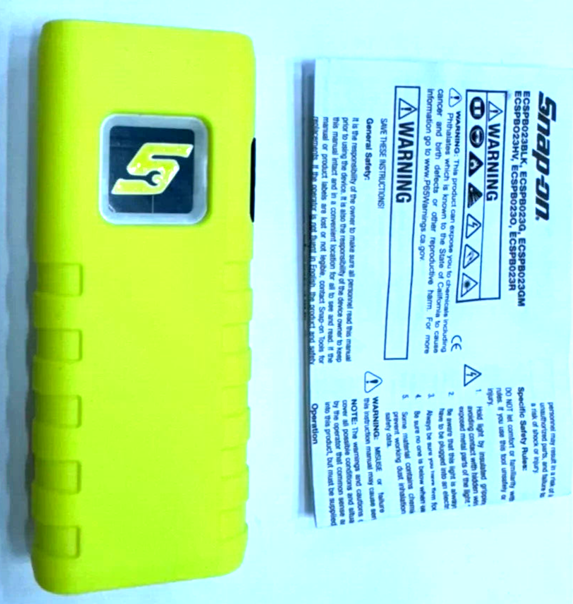 SNAP ON TOOLS USA HI-VIZ COB LED Pocket Flood light w/ Laser Pointer ECSPB023HV