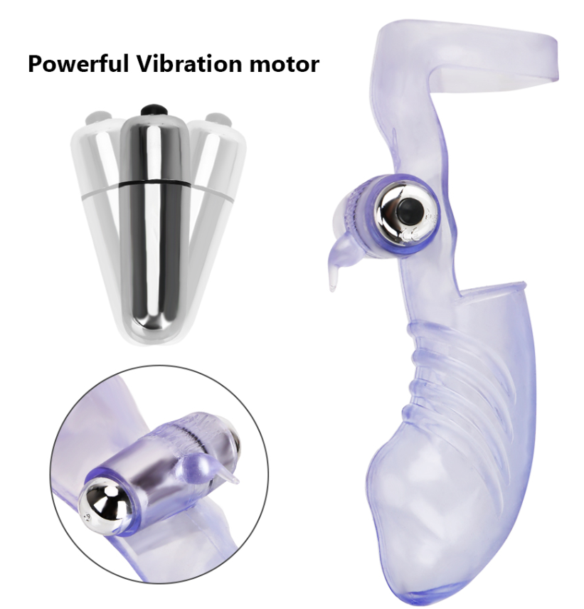 Finger Sleeve Vibrator G Spot Vibrating Dildo Adult Women Sex Toy FREE BULLET - Picture 8 of 12