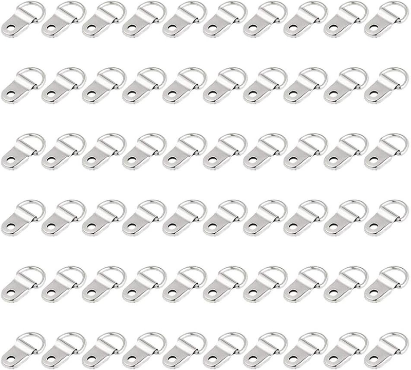 50 Pack D Ring Picture Frame Hanging Hangers with Screws for Picture Hanging Hom
