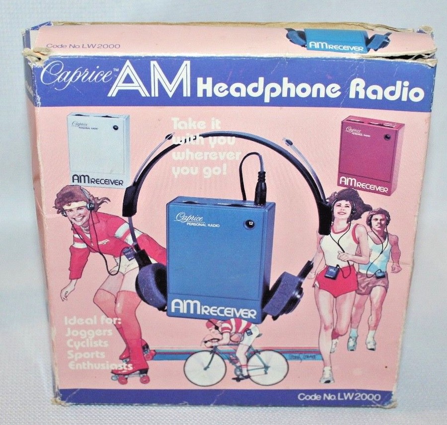 Vintage 1981 Caprice Am Headphone Radio with Original Box