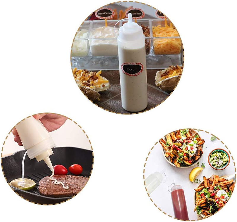 15 PCS 8Oz Squeeze Bottles - for Sauces, Ketchup, Barbecue