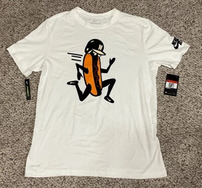 NEW Nike BSBL Dri Fit Hot Dog White T-Shirt CI0818-100 Men s Large