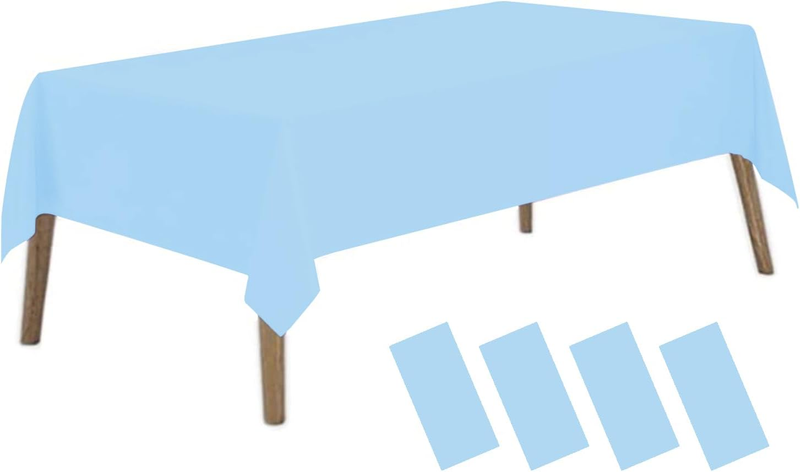 Plastic Disposable Table Cloth Cover Rectangle Covers Wipe Clean for Party 4 Pcs