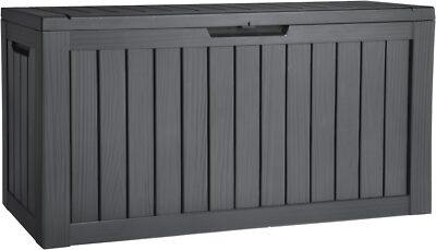80 Gallon Resin Deck Box Outdoor Lockable Storage Box Patio Deck Box for Cushion