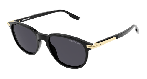 Pre-owned Montblanc Mb0276s-001 Round Smoke In Black