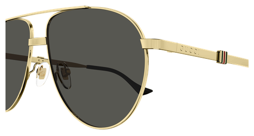 Pre-owned Gucci Gg1440s-001 Aviator Gold In Gray