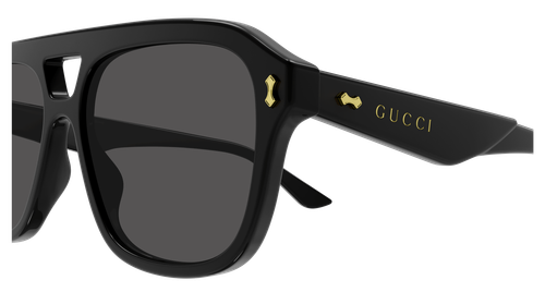 Pre-owned Gucci Gg1263s-001 Pilot Black In Gray