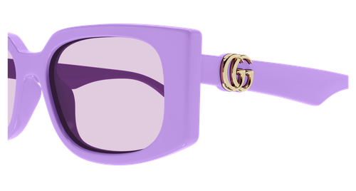 Pre-owned Gucci Gg1534s-004-55 Violet Sunglasses In Purple