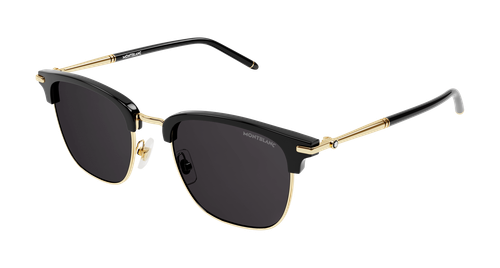 Pre-owned Montblanc Mb0242s-005 Rectangle Grey In Gray