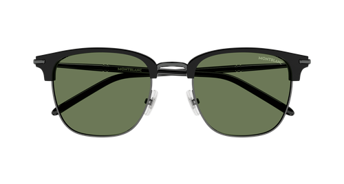 Pre-owned Montblanc Mb0242s-006 Rectangle Green In Black