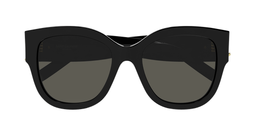 Pre-owned Saint Laurent Sl-m95/f-001 Cat Eye Black In Gray