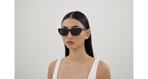 Pre-owned Saint Laurent Sl-m127/f-001 Cat Eye Black