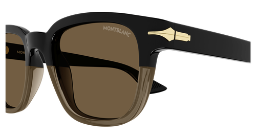 Pre-owned Montblanc Mb0302s-008 Rectangle Brown