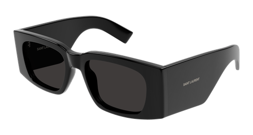 Pre-owned Saint Laurent Sl-654-001 Rectangle Black
