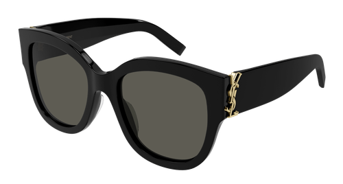 Pre-owned Saint Laurent Sl-m95/f-001 Cat Eye Black In Gray