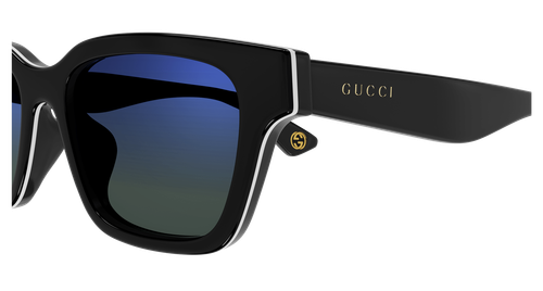 Pre-owned Gucci Gg1641sa-003-53 Black White Sunglasses In Blue