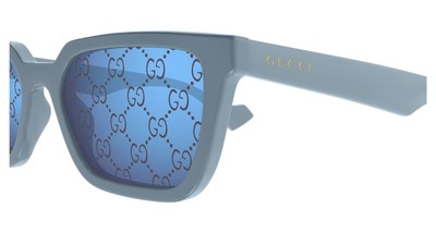 Pre-owned Gucci Gg1539s-003-55 Light Blue Sunglasses In Purple