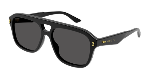 Pre-owned Gucci Gg1263s-001 Pilot Black In Gray