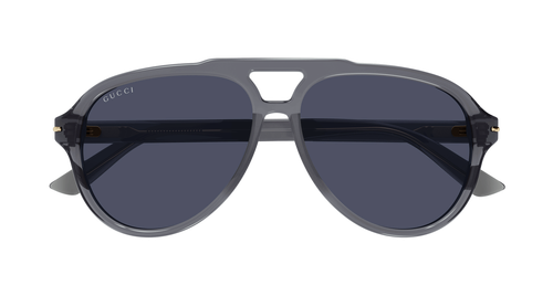 Pre-owned Gucci Gg1443s-005 Pilot Grey In Blue