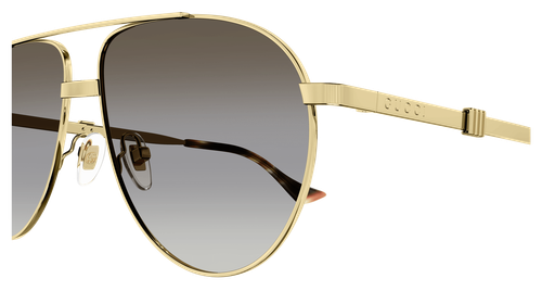 Pre-owned Gucci Gg1440s-004-59 Gold Sunglasses In Brown