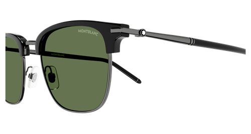 Pre-owned Montblanc Mb0242s-006 Rectangle Green In Black