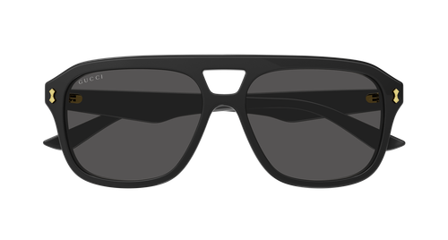 Pre-owned Gucci Gg1263s-001 Pilot Black In Gray