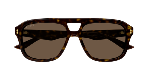 Pre-owned Gucci Gg1263s-006 Pilot Havana In Brown