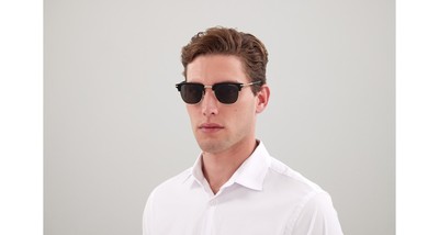 Pre-owned Montblanc Mb0242s-001 Square Black In Gray