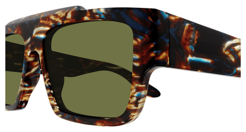 Pre-owned Gucci Gg1460s-002 Square Havana In Green