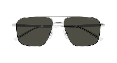 Pre-owned Montblanc Mb0278s-001 Pilot Grey In Gray