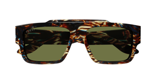 Pre-owned Gucci Gg1460s-002 Square Havana In Green