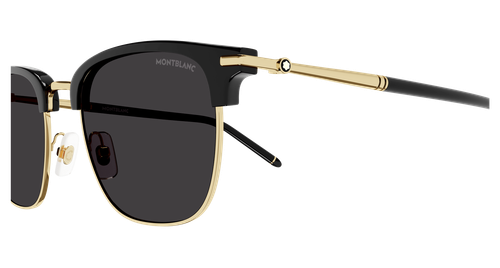 Pre-owned Montblanc Mb0242s-001 Square Black In Gray