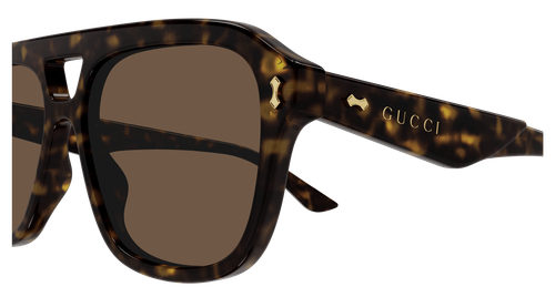 Pre-owned Gucci Gg1263s-006 Pilot Havana In Brown