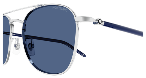 MONTBLANC MONT BLANC MB0271S-003 SILVER BLUE BLUE SUNGLASSES