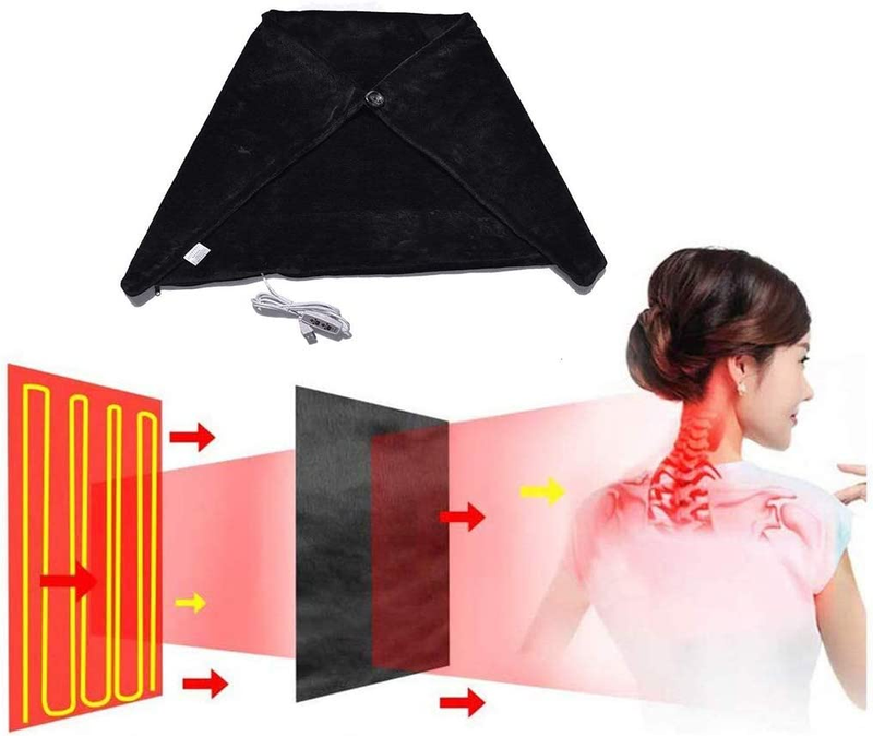 Nekewe USB Heated Warm Fleece Shawl & Wrap Intelligent Electric Heating Blanket