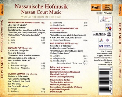 DORIS HAGEL NASSAUISCHE HOFMUSIK NEW CD