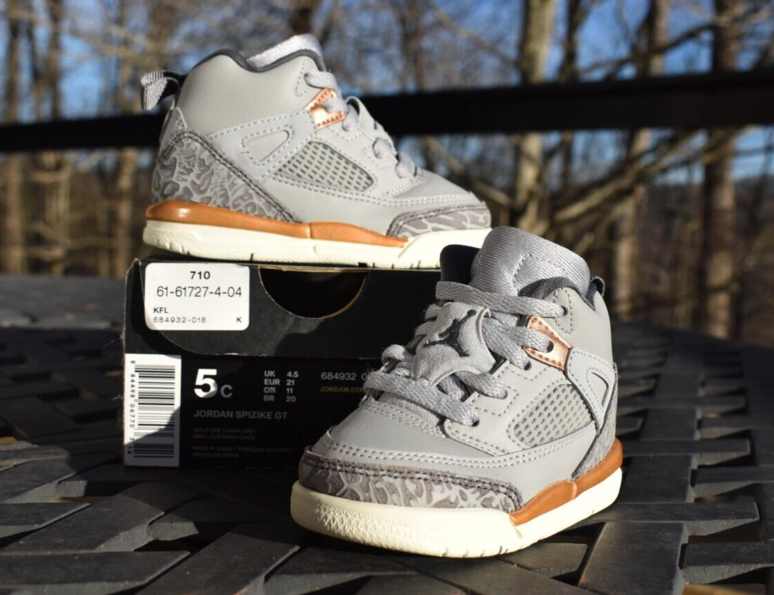 Nike Air Jordan Spizike GT Grey Bronze 684932 018 Toddler Size 5C