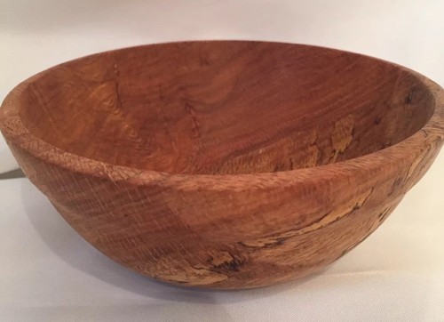 6” X 2.5” Hand Turned Spalted Oak Bowl Signed (A28)