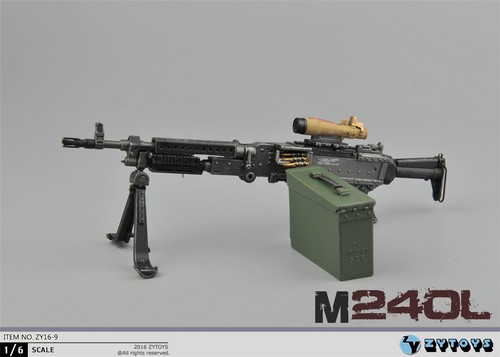 ミリタリーガン ZYTOYS ZY16-9 1/6 Black M240L Machine Gun Weapon Toy 12